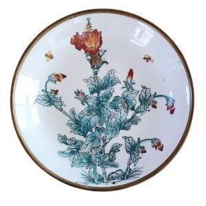 Nora Fenton Hong Kong designs handpainted decorative plate brass encased…
